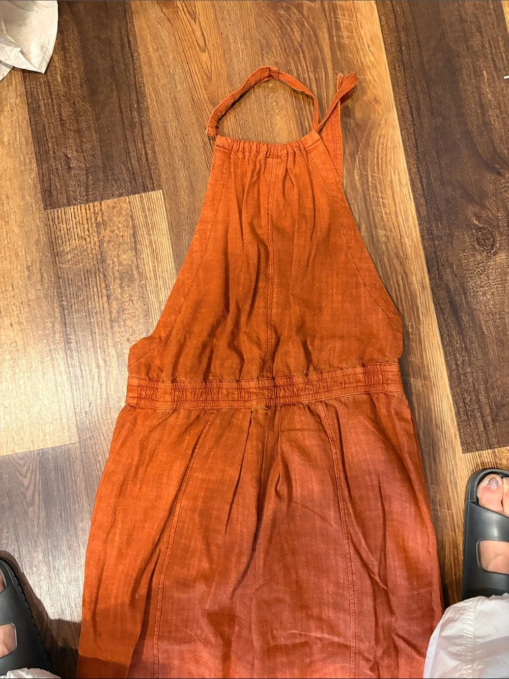 Free People Burnt Orange Halter Jumpsuit - Picture 5 of 9
